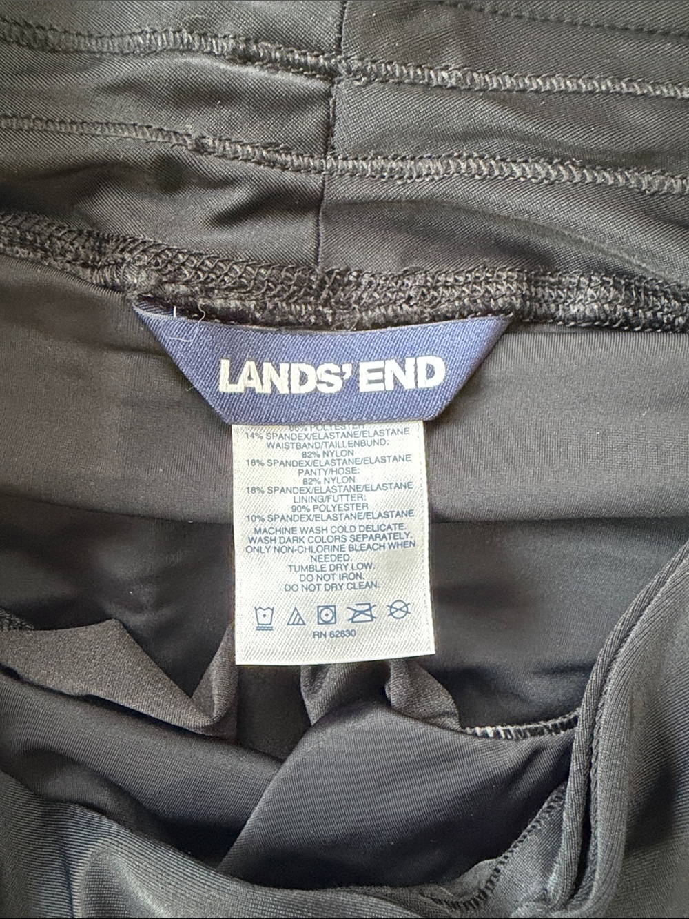 Lands' End Black Floral Athletic Shorts with Bright Blooms - Picture 3 of 7